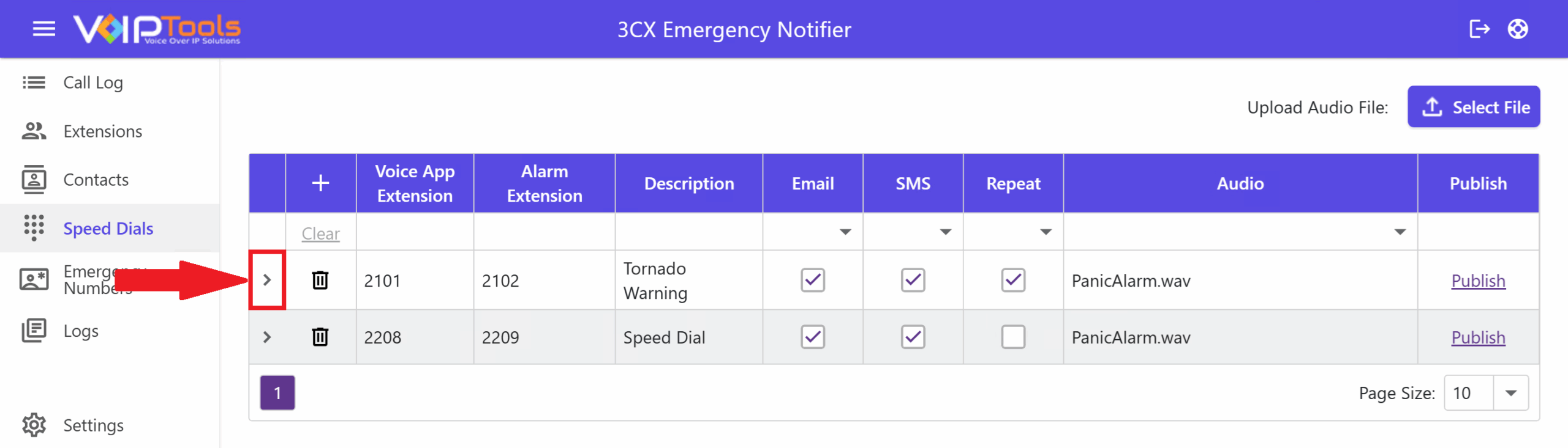 Speed Dials - Add Contact to Speed Dial - Expand Button