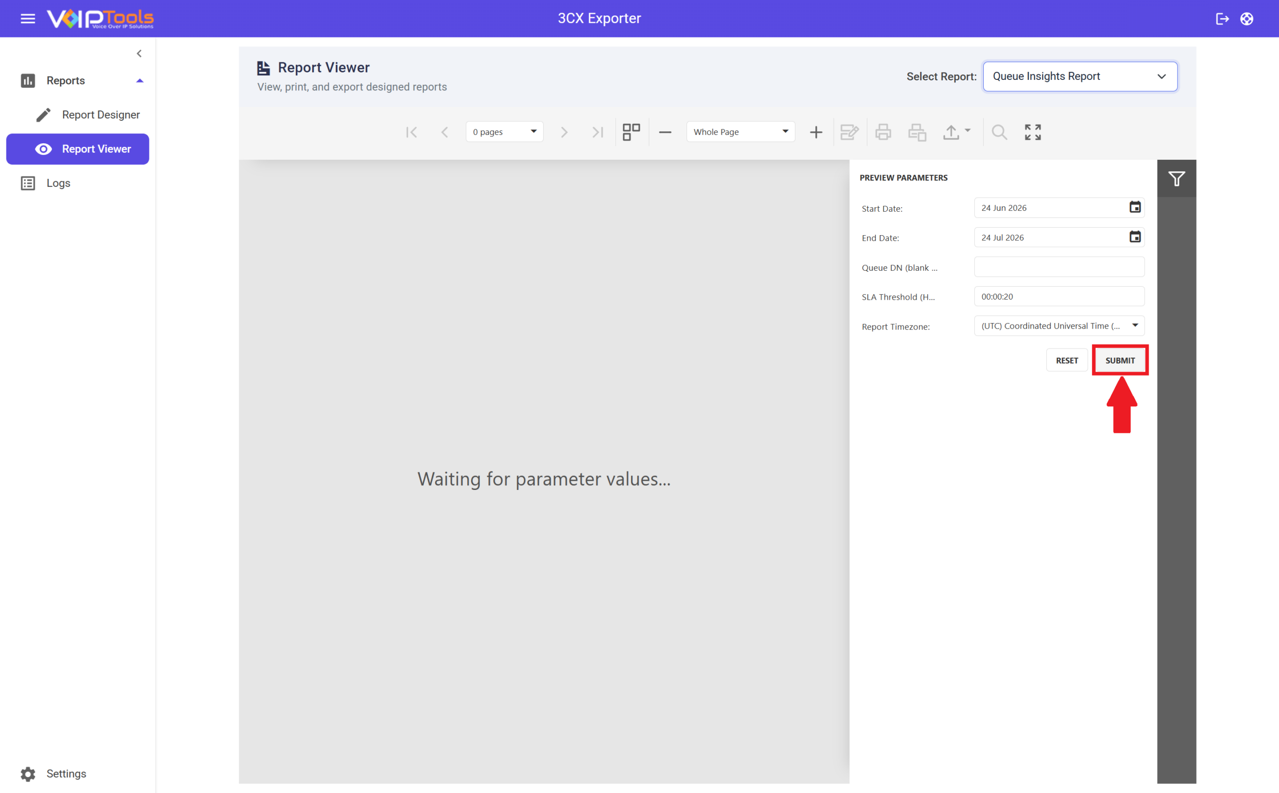 Preview Parameters Expanded Panel